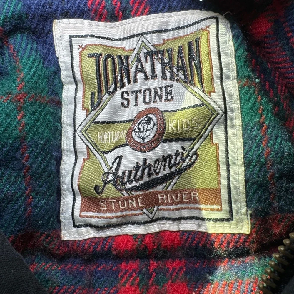 Jonathan Stone Kids Plaid Lined Hooded Coat Jacket Size 5 Charcoal Corduroy Trim